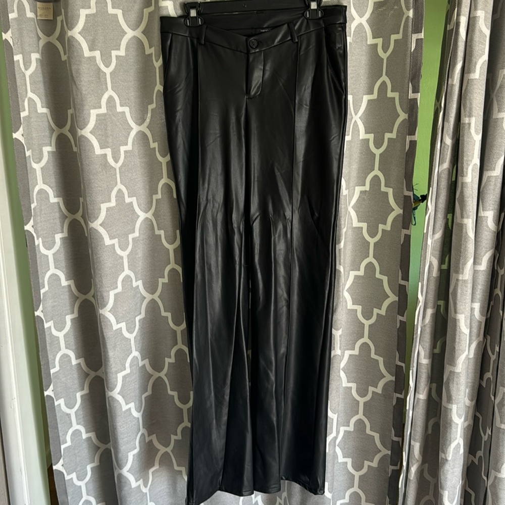 Forever 21 Faux Leather straight leg pants